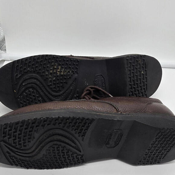 Clark's Silvato Extra Wide 10 5 Oil Resisting Loafers Tie Up Brown Leather Men's - Picture 8 of 8